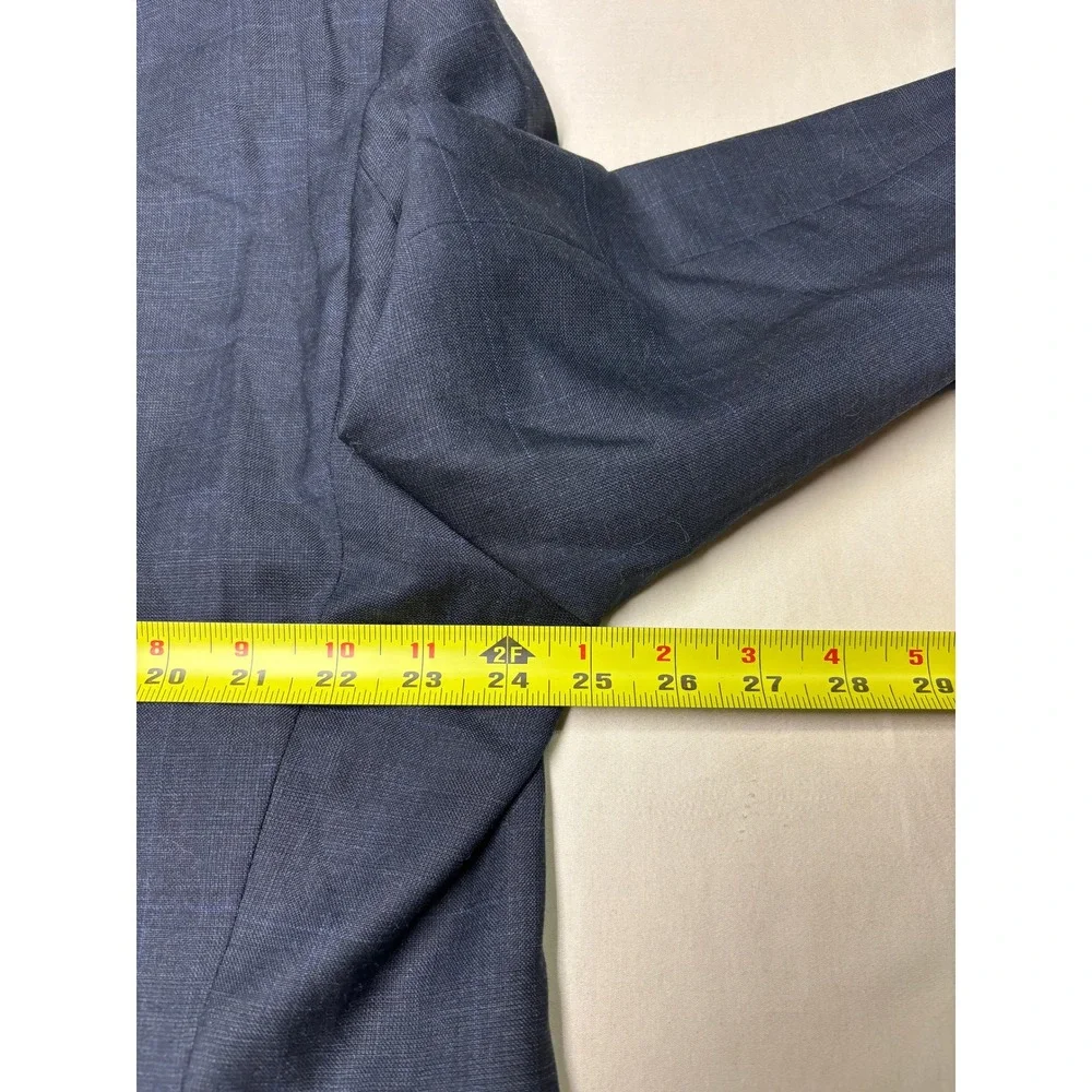Lauren Ralph Lauren Mens 48R Wool Suit‎ Jacket Navy Blue Windowpane Blazer